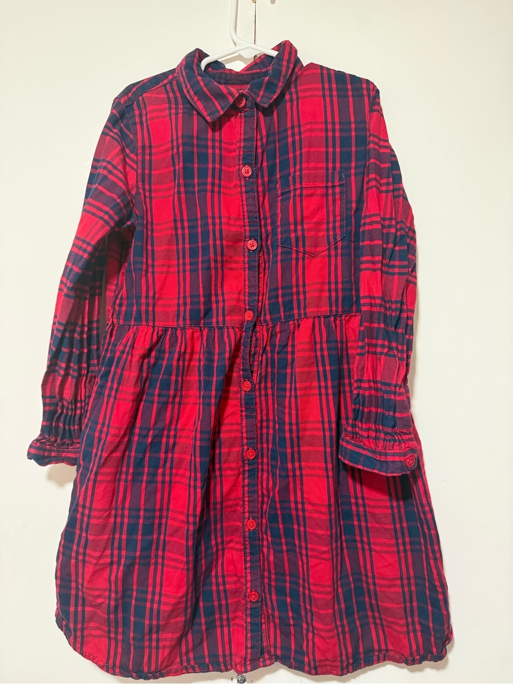 OshKosh B'gosh Red and Navy Plaid Button-Front Dress